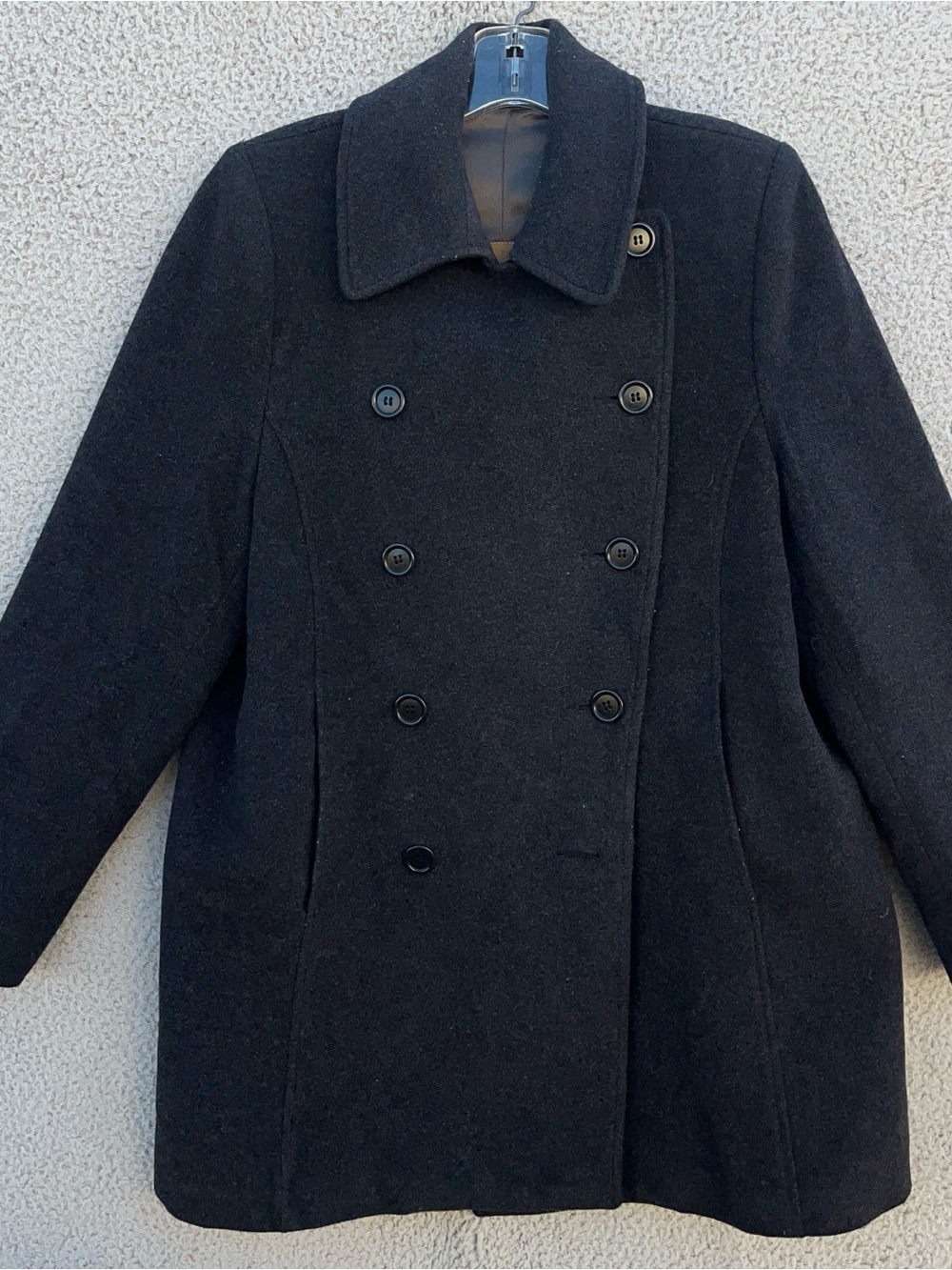 SACHI Collection Wool/Cashmere Charcoal Double-Breasted Women's Pea Coat Sz 6